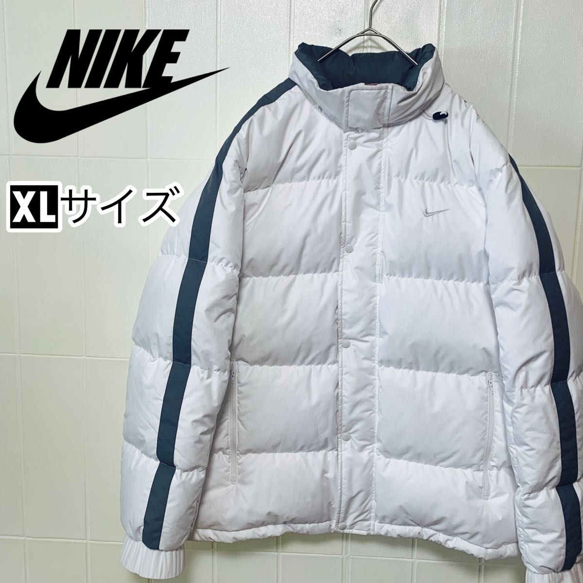NIKE ナイキ ダウンジャケット 刺繍ロゴ 肉厚 ホワイトXL メンズ