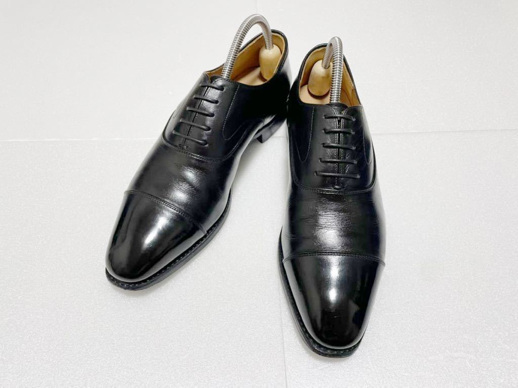 最上の品質な スコッチグレイン 25cm 革靴 ビジネスシューズ 黒 ブラック ストレートチップ 25.0cm