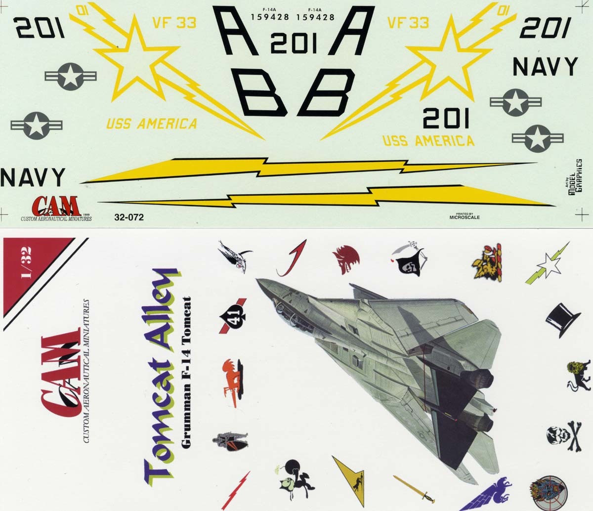 【送料無料:デカール】 CAM DECALS 32 32072 F14 VF33