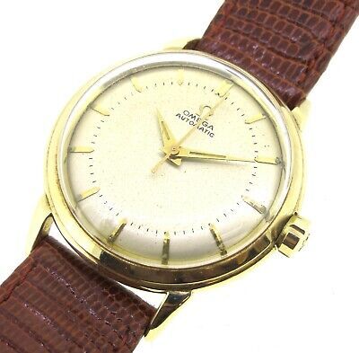 OMEGA Automatic Solid Vintage Case 即決 34 Gold Wristwatch 海外 mm