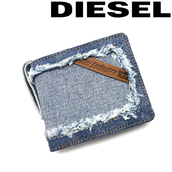 DIESEL ディーゼル 財布 ブランド 二つ折り HIRESH S.II ブルーデニム X08799-P4653-H1940_画像1