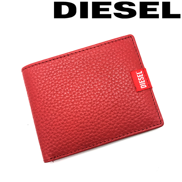 DIESEL ディーゼル 財布 ブランド 二つ折り レザー レッド X09012-PR013-T4031