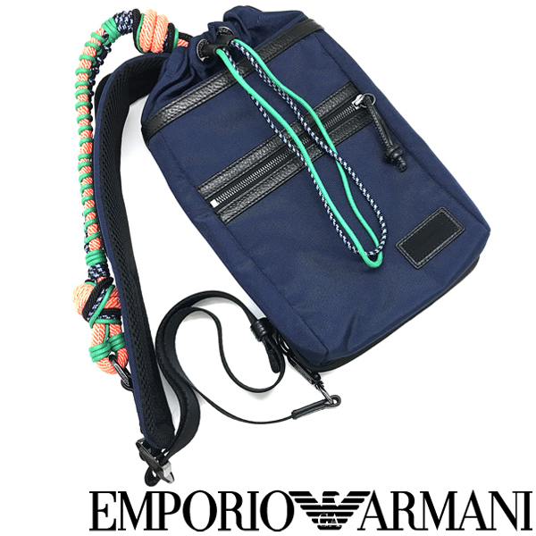 EMPORIO ARMANI エンポリオアルマーニ ボディバッグ ショルダー ネイビー×ブラック Y4O374-Y144J-85036_画像1