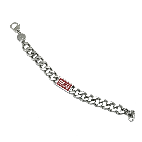 DIESEL diesel bracele brand silver × red DX1371040
