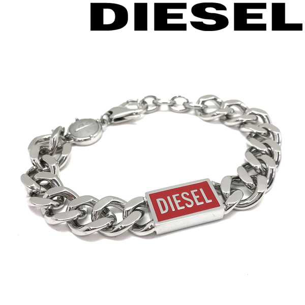 DIESEL diesel bracele brand silver × red DX1371040