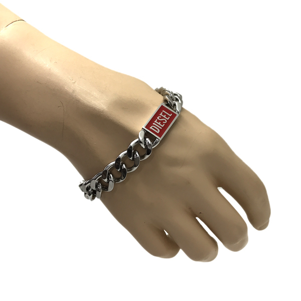 DIESEL diesel bracele brand silver × red DX1371040