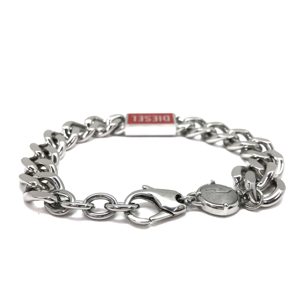 DIESEL diesel bracele brand silver × red DX1371040