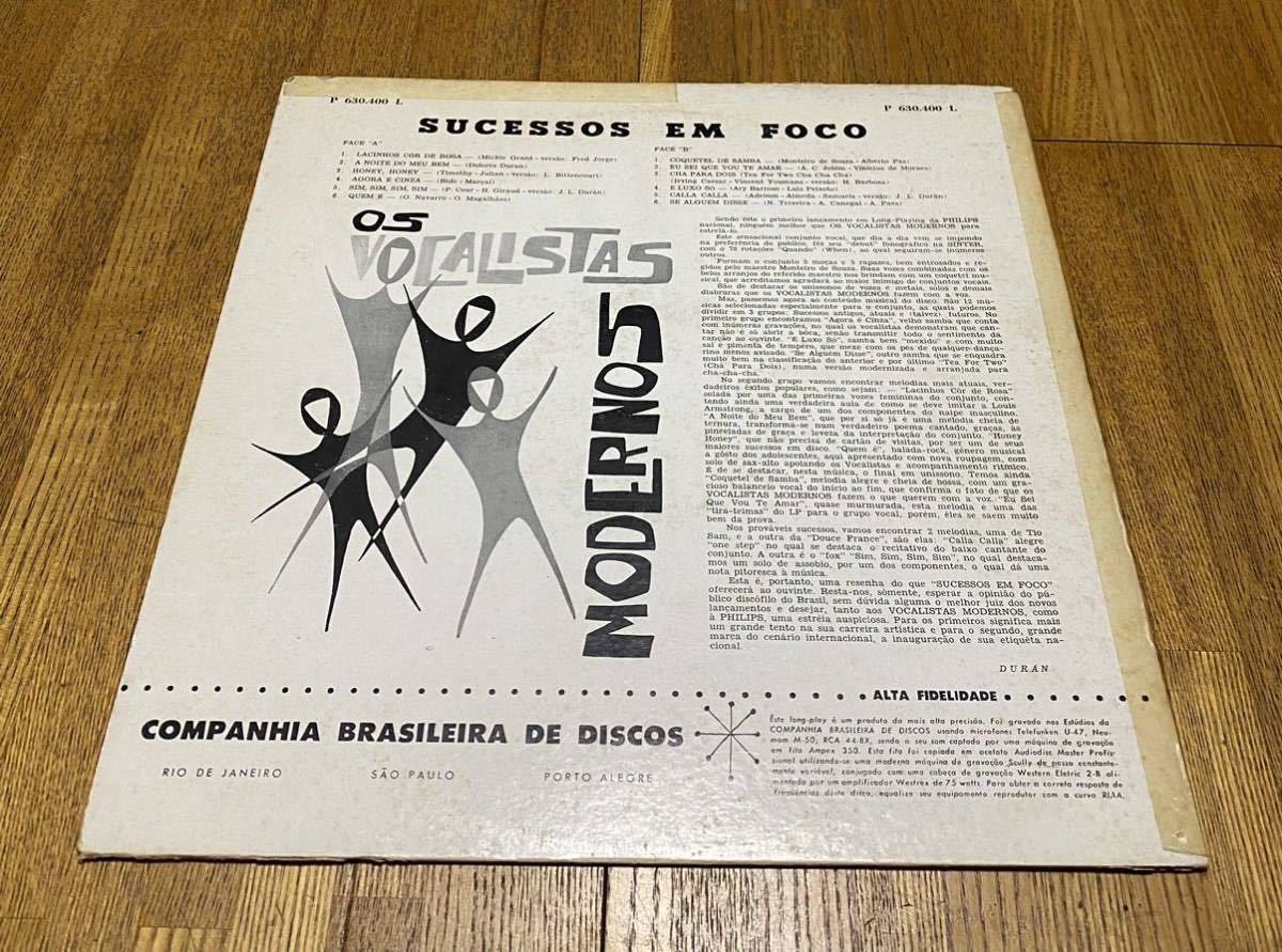 明るく弾ける男女混声グループの初アルバム/’60伯Philips/ Os Vocalistas Modernos [Sucessos Em Foco]/Bossa Nova/オルガンバー/貴重盤_画像3