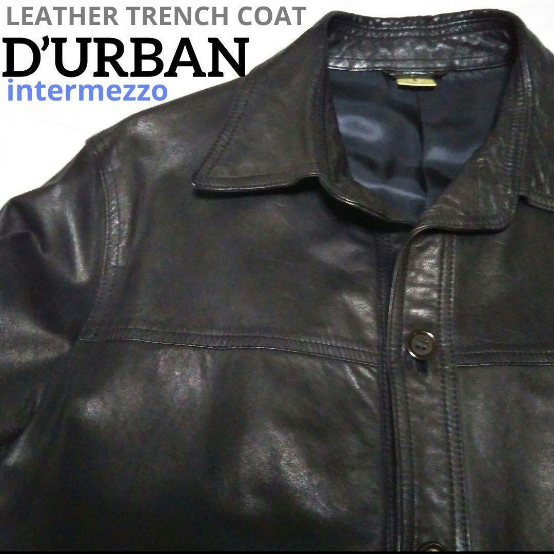 ダーバン★D’URBAN intermezzo★レザートレンチコート★size.L★柔らか牛革★ヴィンテージ★自宅保管★送料無料