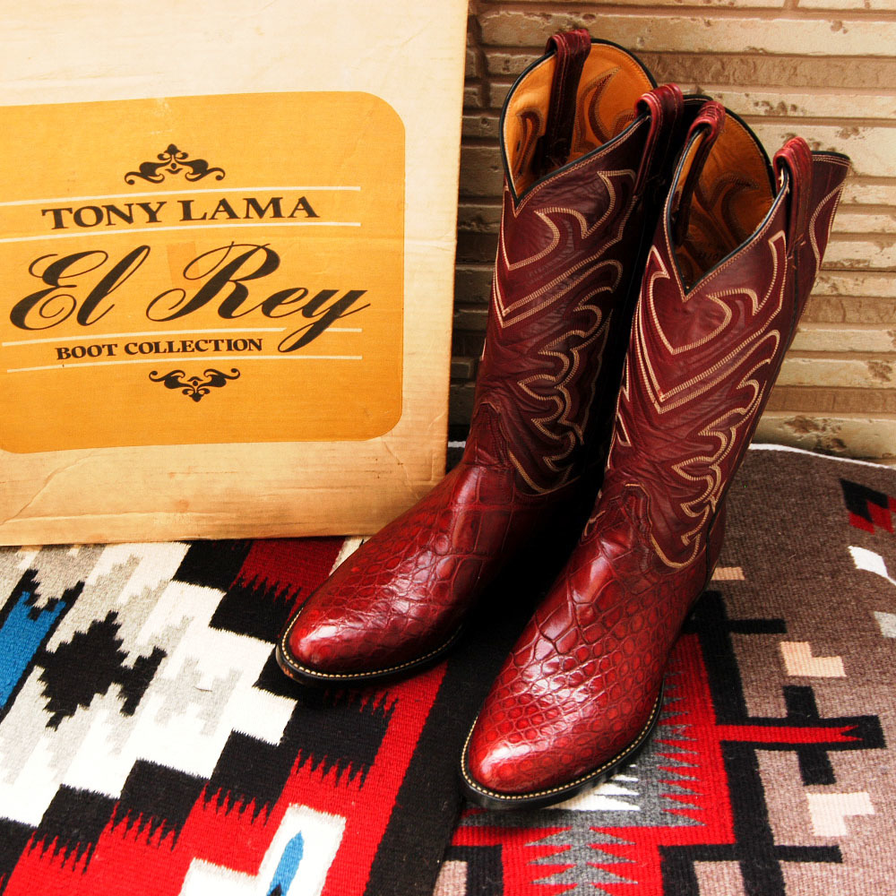 Tony Lama Western Boot ★ トニーラマ ウエスタン ブーツ クロコダイル ワニ 乗馬 カウボーイ ルケーシー ロングブーツ ビンテージ_画像1