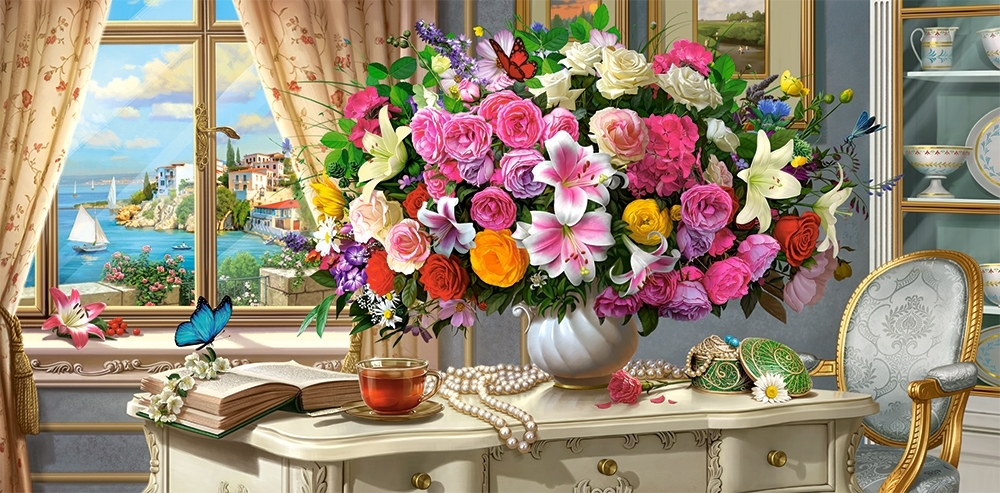 CA 400263 4000ピース ジグソーパズル ポーランド発売 夏の花とお茶 SUMMER FLOWERS AND CUP OF TEA