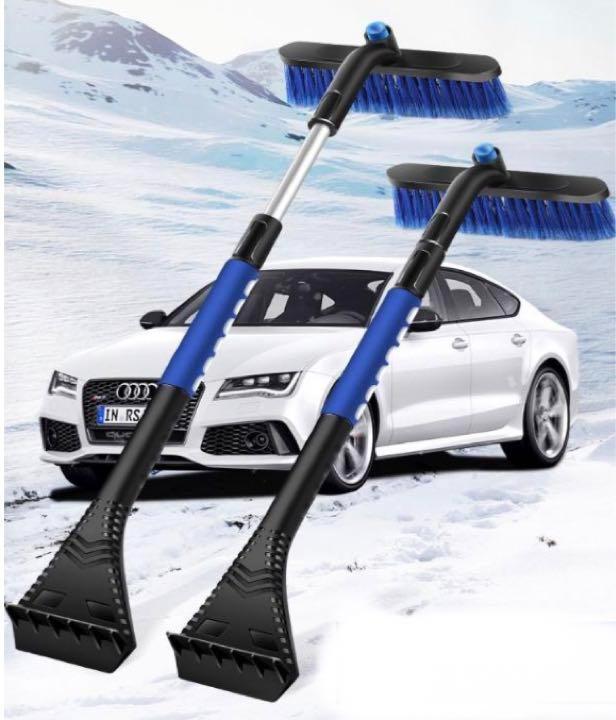 新品未使用品　車用スノーブラシ 組立式 雪下ろし　スクレーパー 　伸縮式　雪　霜_画像1