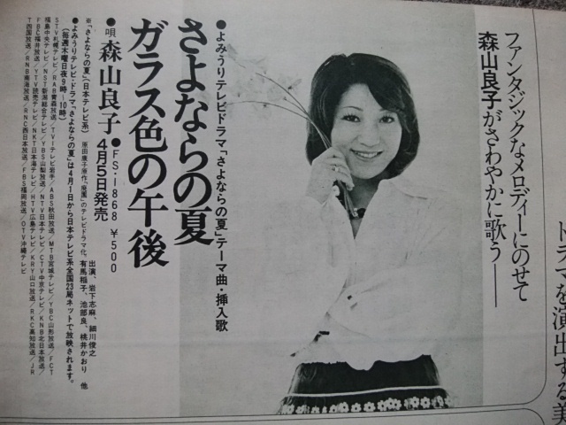 森山良子、浅丘ルリ子　プレイファイブ（1976年4月号）からの切り抜き（サイズは縦３３ｃｍ、横２６ｃｍ） 裏面　横本メイ_画像3