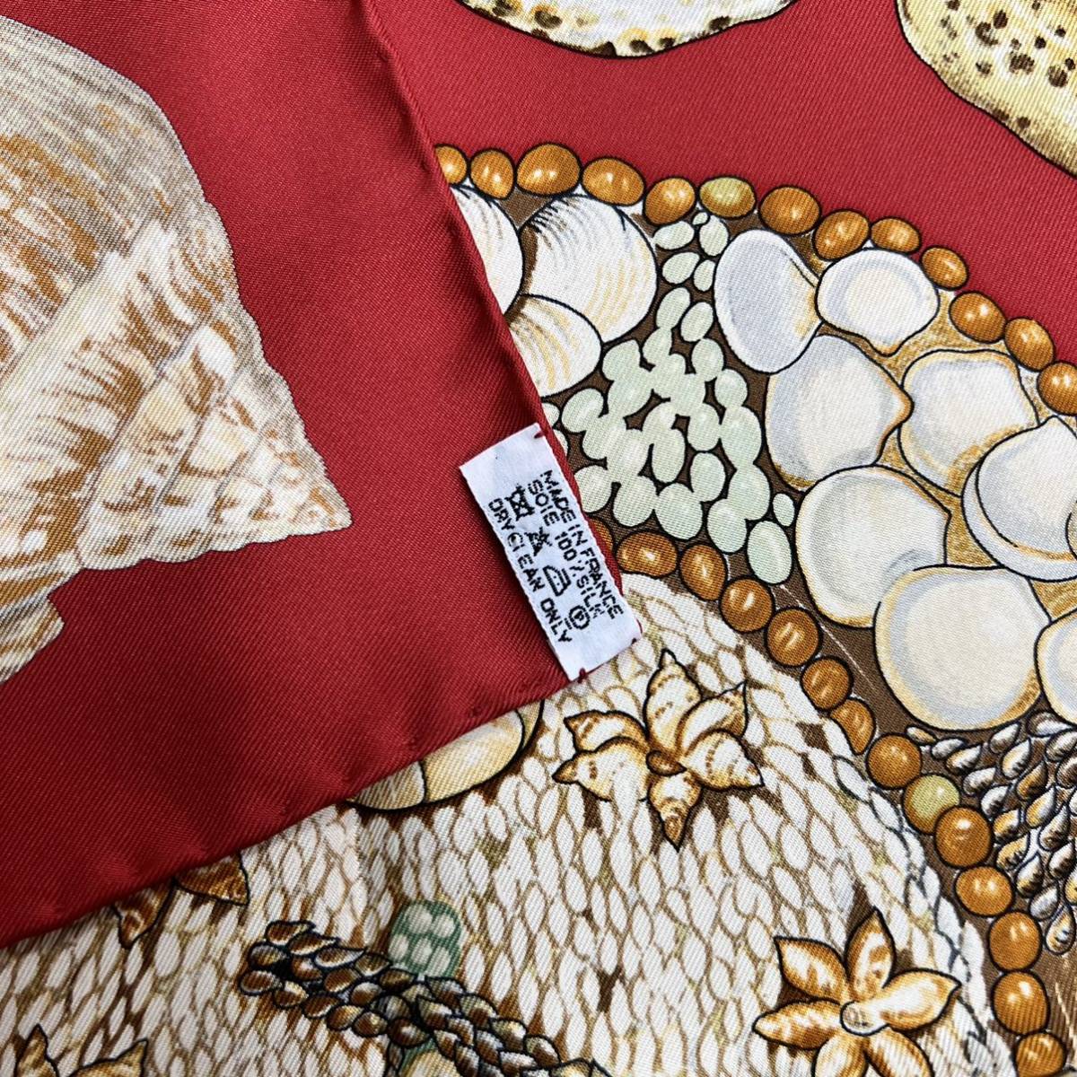 793超美品 エルメス HERMES スカーフ シルク100% 花柄 リボン バンダナ