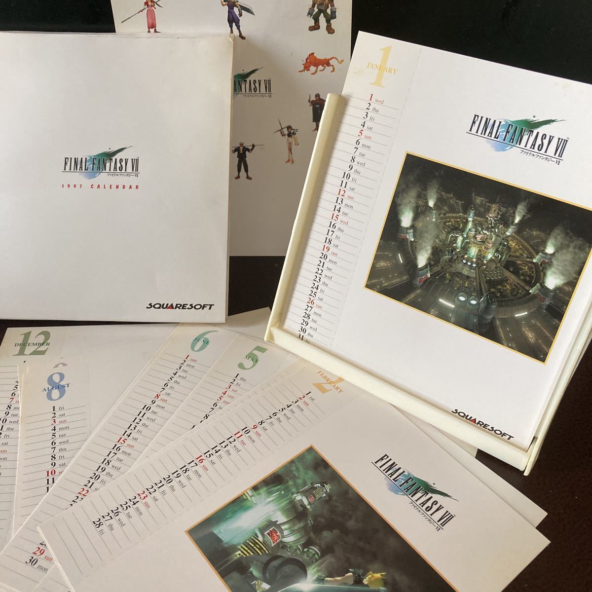 FINALFANTASY Ⅶ オリジナル卓上カレンダー 1997年 未使用 開封品 希少 ファイナルファンタジー SQUARESOFT 【21/12 A-1】_画像1