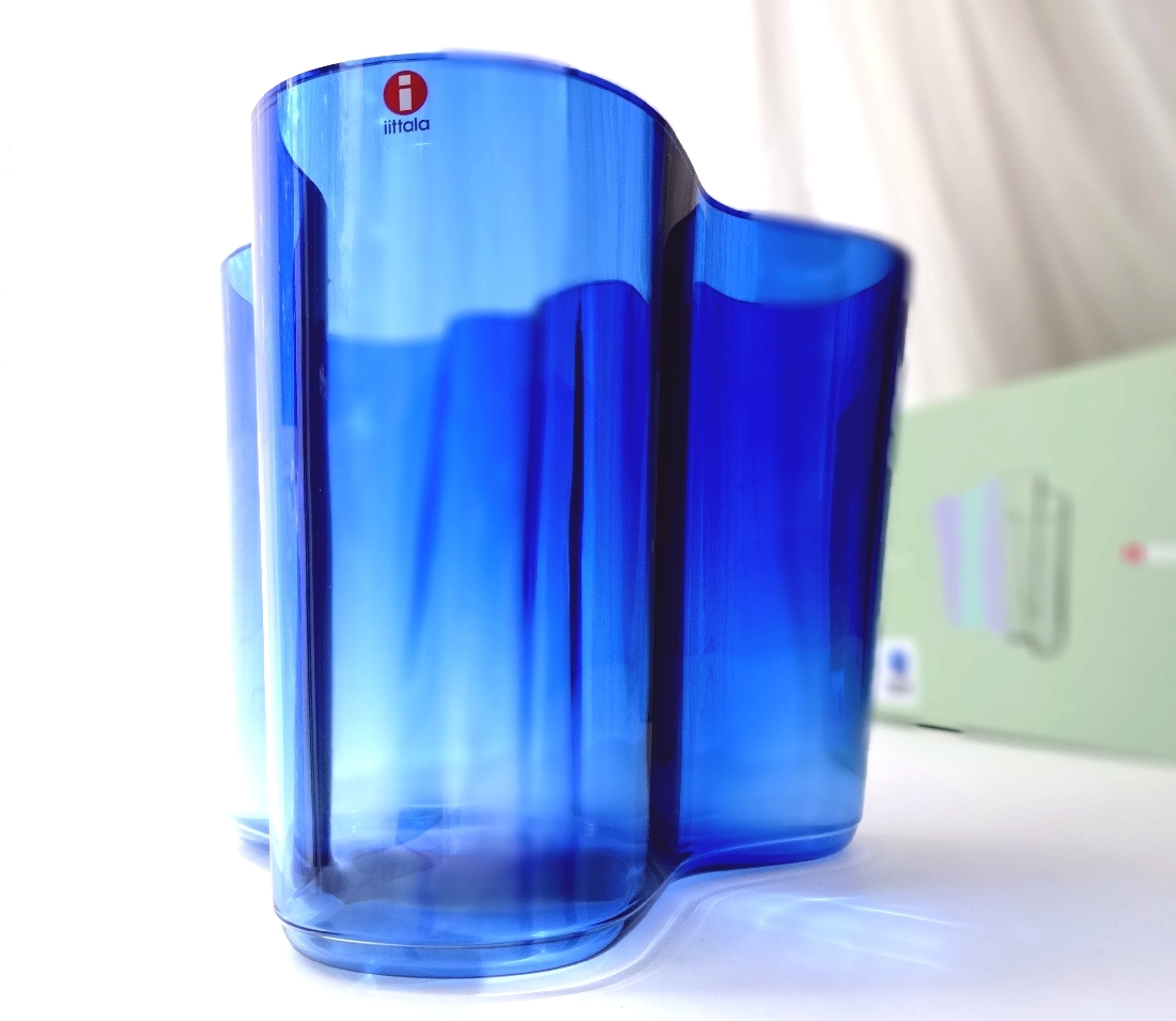 フィンランド製◆新品 iittala VASE Ultramarin Blue 160mm イッタラ アアルト アールト フラワーベース ウルトラマリン ブルー 花瓶 北欧_画像1