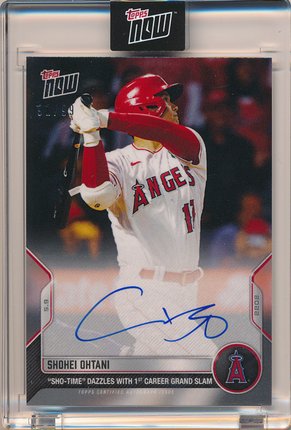 大谷翔平 MLB 2022 Topps Now Sho-Time Dazzles with 1st Career Grand Slam Signature Auto 99枚限定 オート Shohei Ohtani