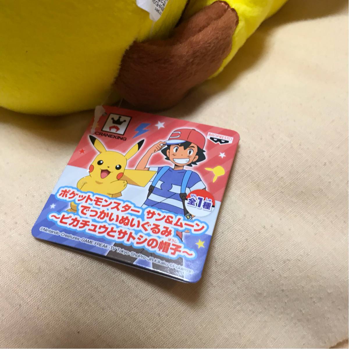  Pokemon Pocket Monster sun & moon .... soft toy Pikachu .satosi. hat 