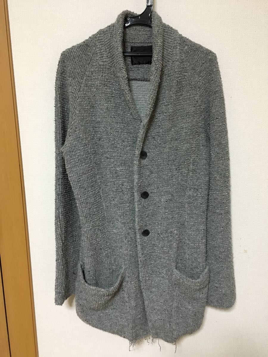 【極美品】OURET STRIPE LOOP SWEAT SHAWL COLLAR JACKET オーレット ニット カーディガン ロングの画像1