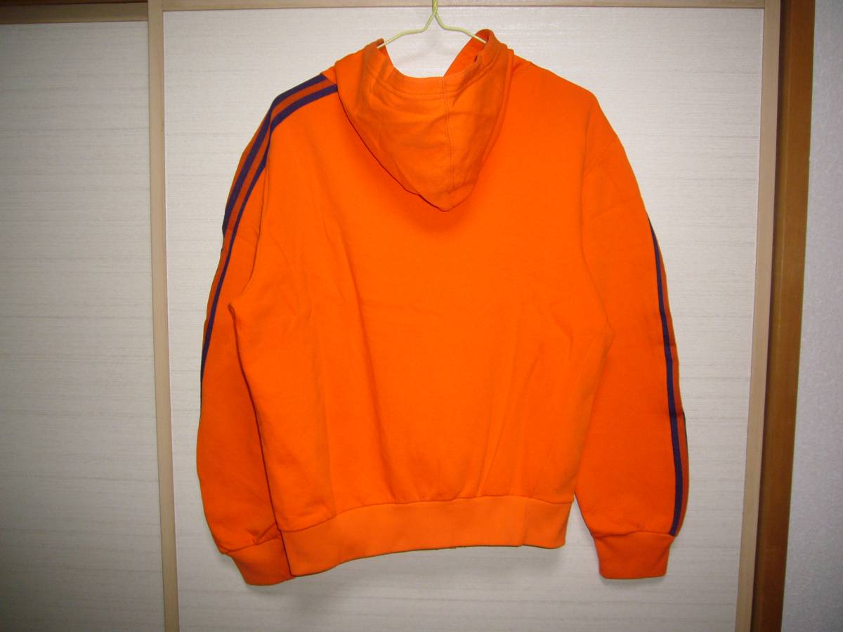 アディダス 70’ｓフランスVENTEX製デカロゴビンテージジャージパーカー　橙×紺S～M_画像2