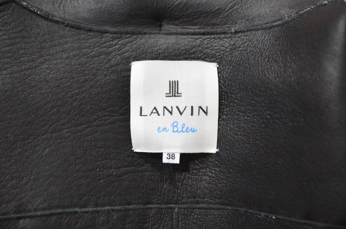 定価20万円 ランバンオンブルー LANVIN en Blue ムートン ライダース ジャケット Y-207131_画像3