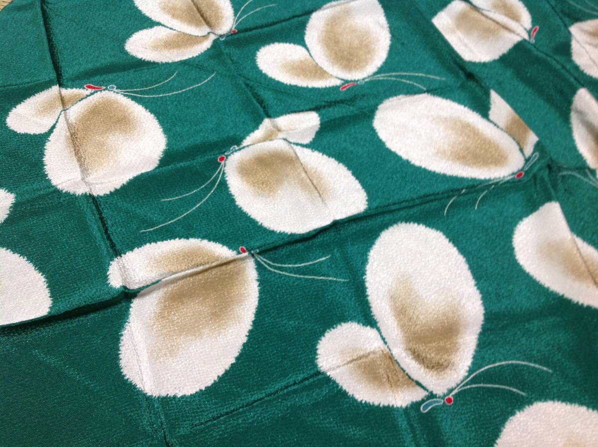  unused! dream .., butterfly pattern,.., green series, furoshiki 