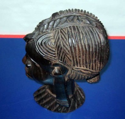 木彫り　黒檀 部族女性 オブジェ　　 24.8cm_画像6