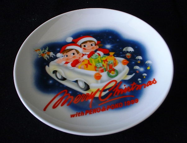 不二家「ペコちゃん＆ポコちゃん」1999年クリスマスプレート/クリスマス絵皿/レア商品/新品_画像4