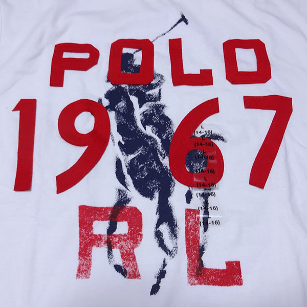 新品 POLO RALPH LAUREN BOYS S/S T-SHIRT ポロ ラルフローレン ボーイズ 半袖 Tシャツ ホワイト コットン カットソー ポニー L 正規品_画像2