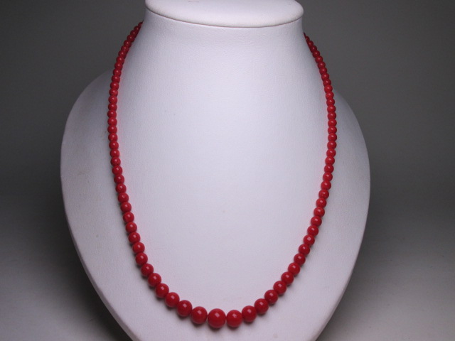 [. month ]*14K earth ... red .. sphere 3,5mm~7,5mm. necklace also case attaching 
