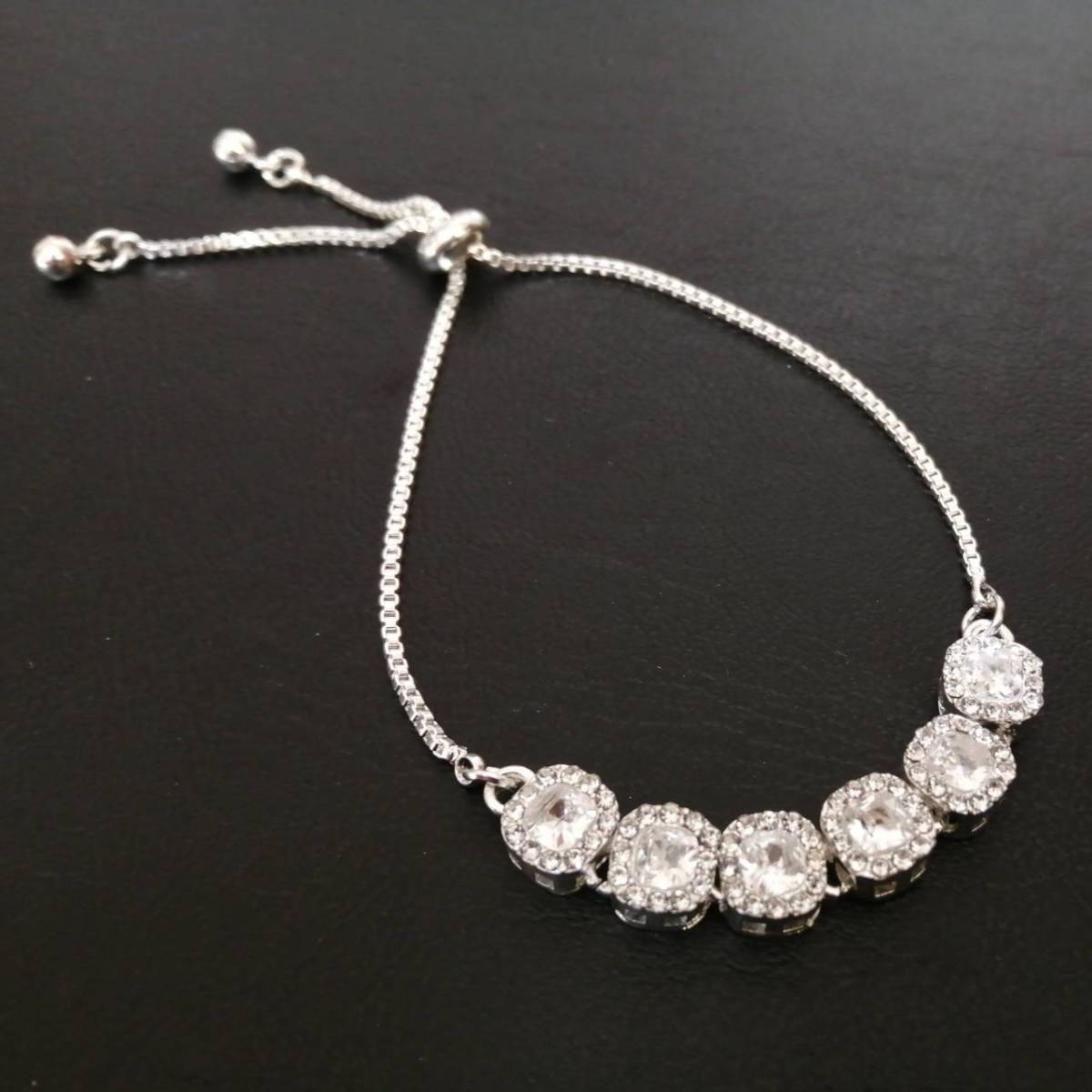  браслет рука колесо серебряная цепь cz elegant женский Корея Kirakira красивый Cubic Zirconia стразы #C1582-3