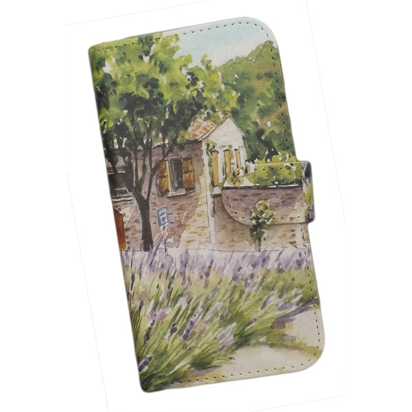 AQUOS sense7 plus A208SH smartphone case notebook type print case scenery picture lavender flower 