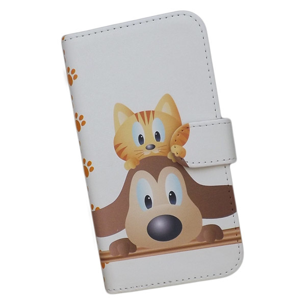 Galaxy A22 5G SC-56B　スマホケース 手帳型 プリントケース 犬 猫 足跡 キャラクター かわいい_画像1