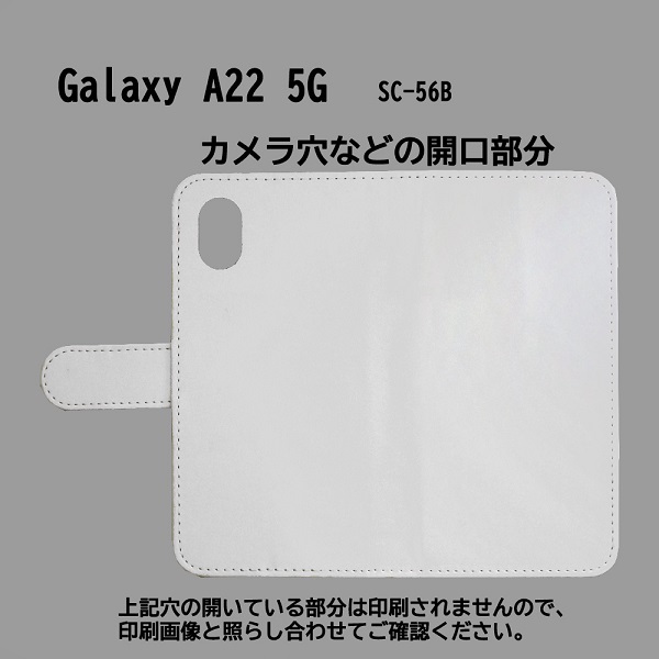 Galaxy A22 5G SC-56B　スマホケース 手帳型 プリントケース いかり 海 マリン 英字 アンカー_画像3
