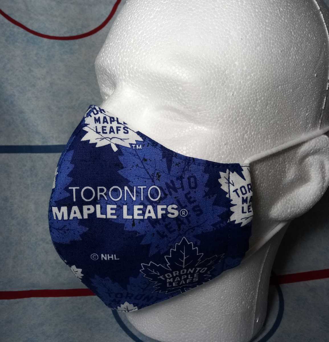 日本国内発送★New★NHL Toronto Maple Leafs トロント メープルリーフス Face Off! マスクカバー カナダ製 Made in Canada スッキリ型 _画像2