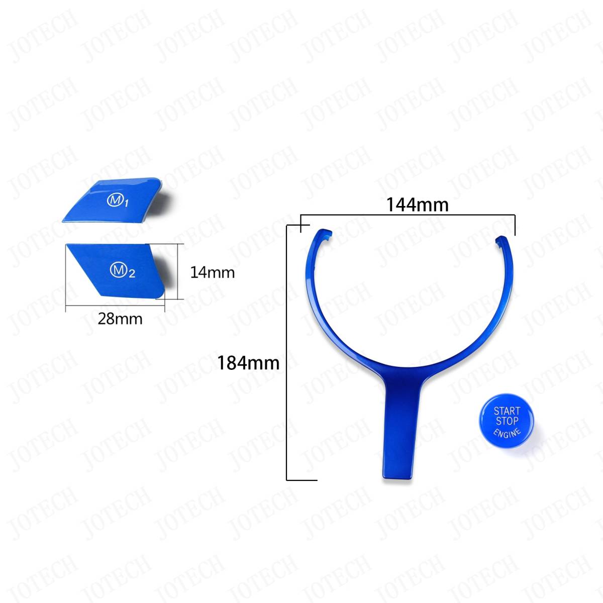 ABS製 ブルー　BMW　F20 F22 F30 F31 F32 F10 M F12 F15 F16　ステアリングパネル1枚　スイッチ3点　送料無料_画像8