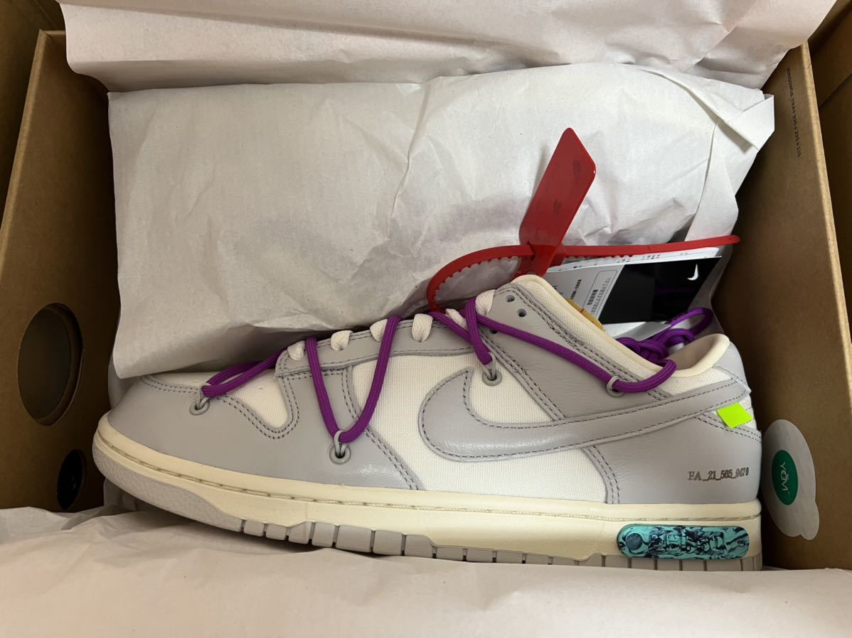 新品 OFF-WHITE NIKE DUNK LOW 1 OF 50 45 DM1602-101 29cm オフ