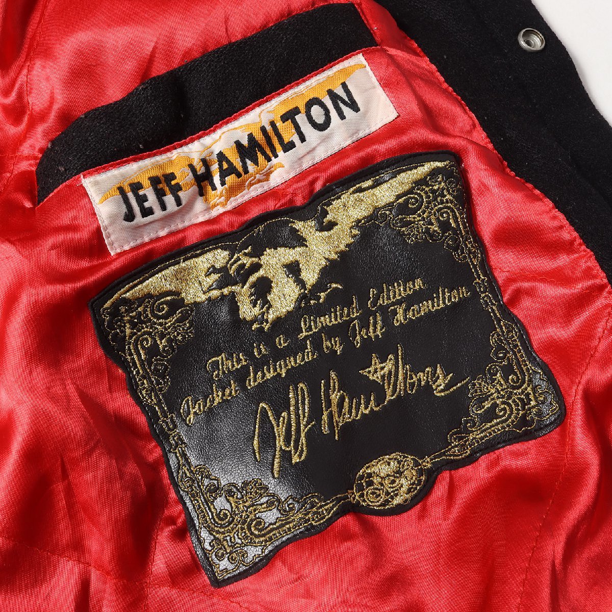 JEFF HAMILTON ジェフハミルトン ジャケット NBA オールスター メルトン スタジャン ビッグサイズ 90s ブラック 黒  詳細参照(XXL位)
