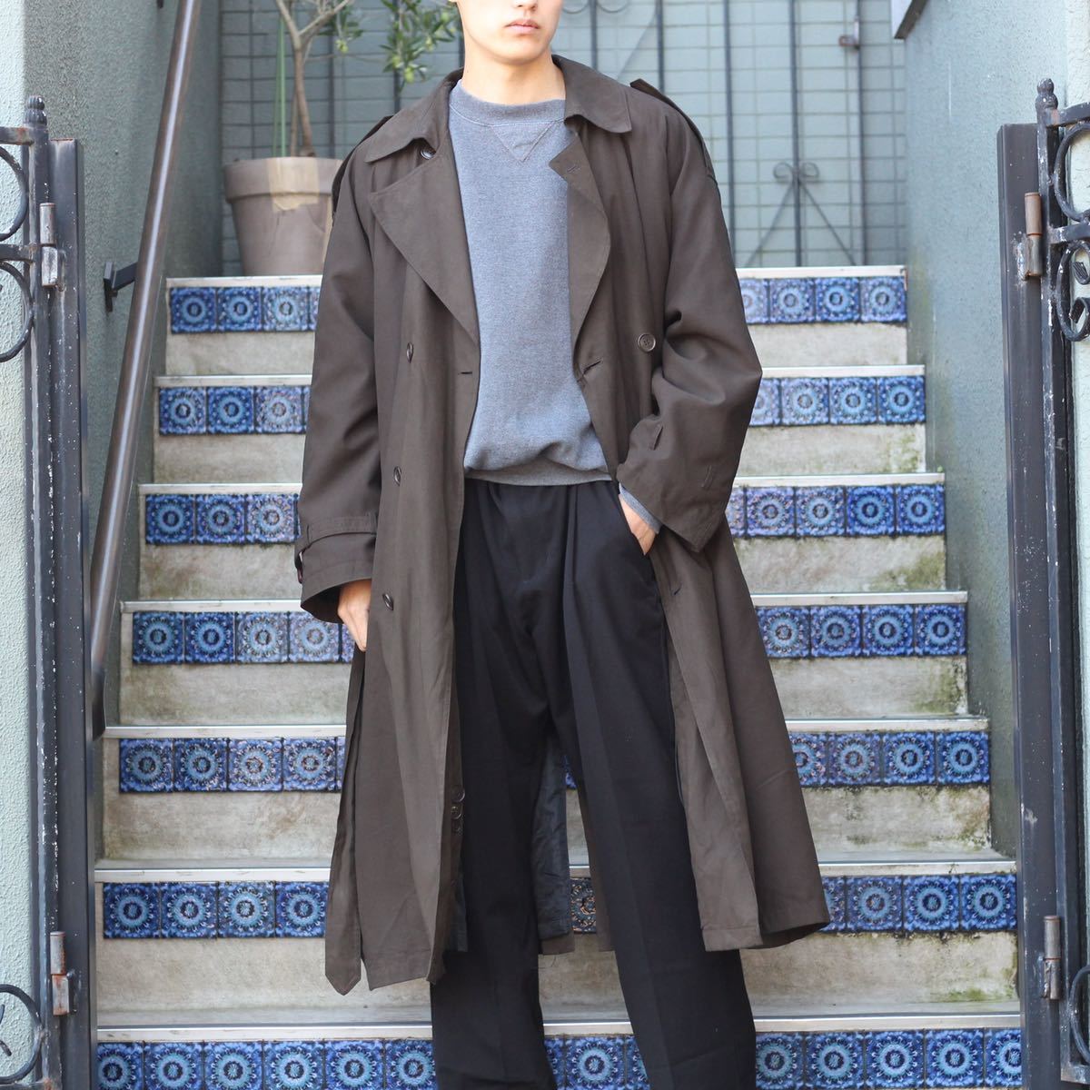 新発売の cardin pierre VINTAGE USA BELTED COAT/アメリカ古着