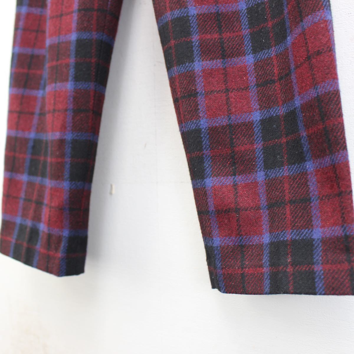 USA VINTAGE CHECK PATTERNED WOOL SLACKS PANTS/アメリカ古着チェック