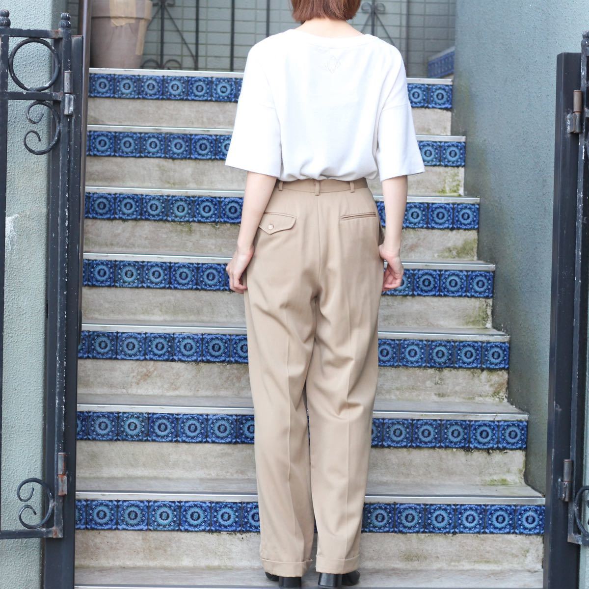 USA VINTAGE RALPH LAUREN WOOL COLOR SLACKS PANTS/ America old clothes Ralph Lauren wool color slacks pants 