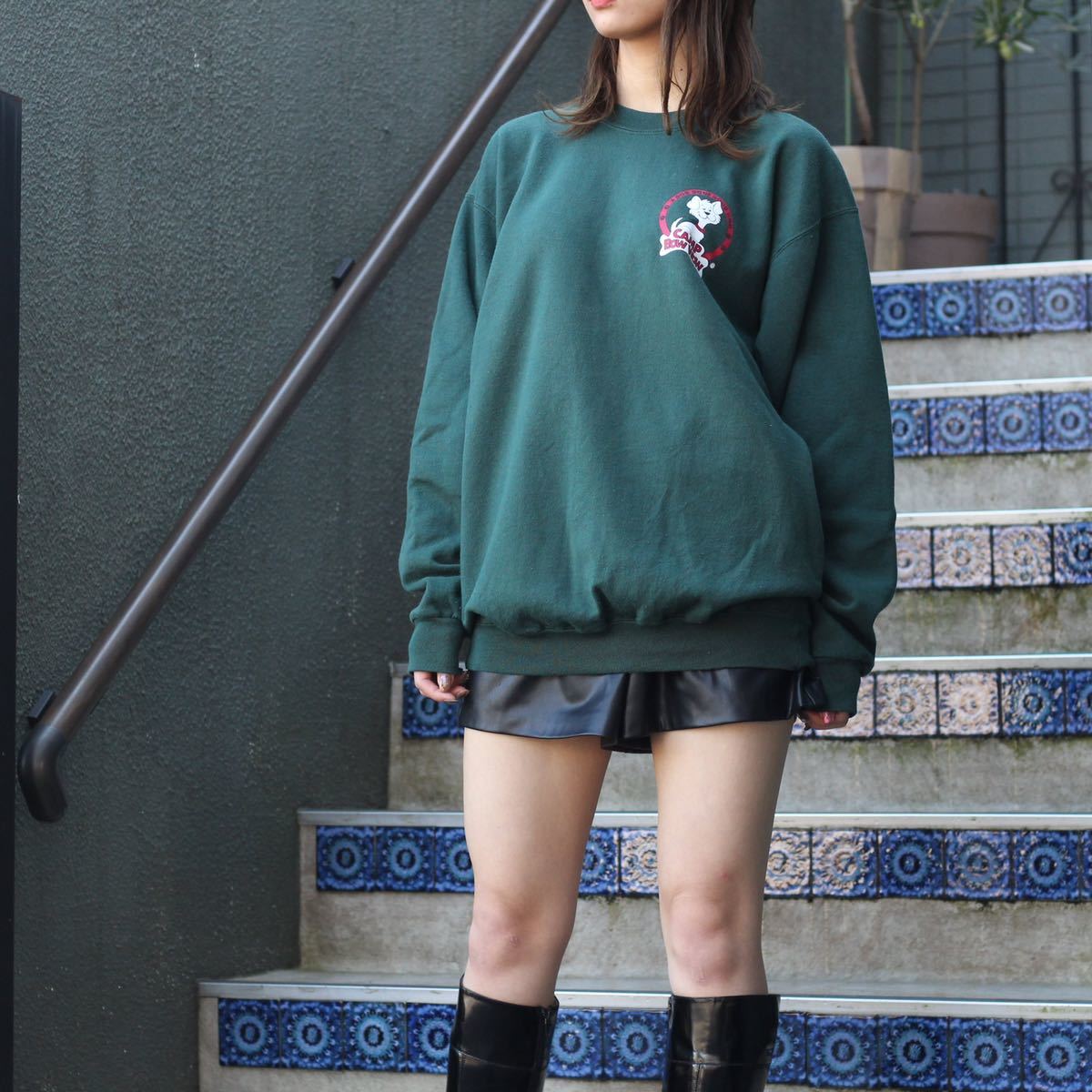 【保存版】 CAMP VINTAGE USA BOW SHIRT/アメリカ古着わんこデザインスウェット SWEAT DESIGN DOG WOW Mサイズ 【保存版】 CAMP VINTAGE USA BOW SHIRT/アメリカ古着わんこデザインスウェット SWEAT DESIGN DOG WOW Mサイズ