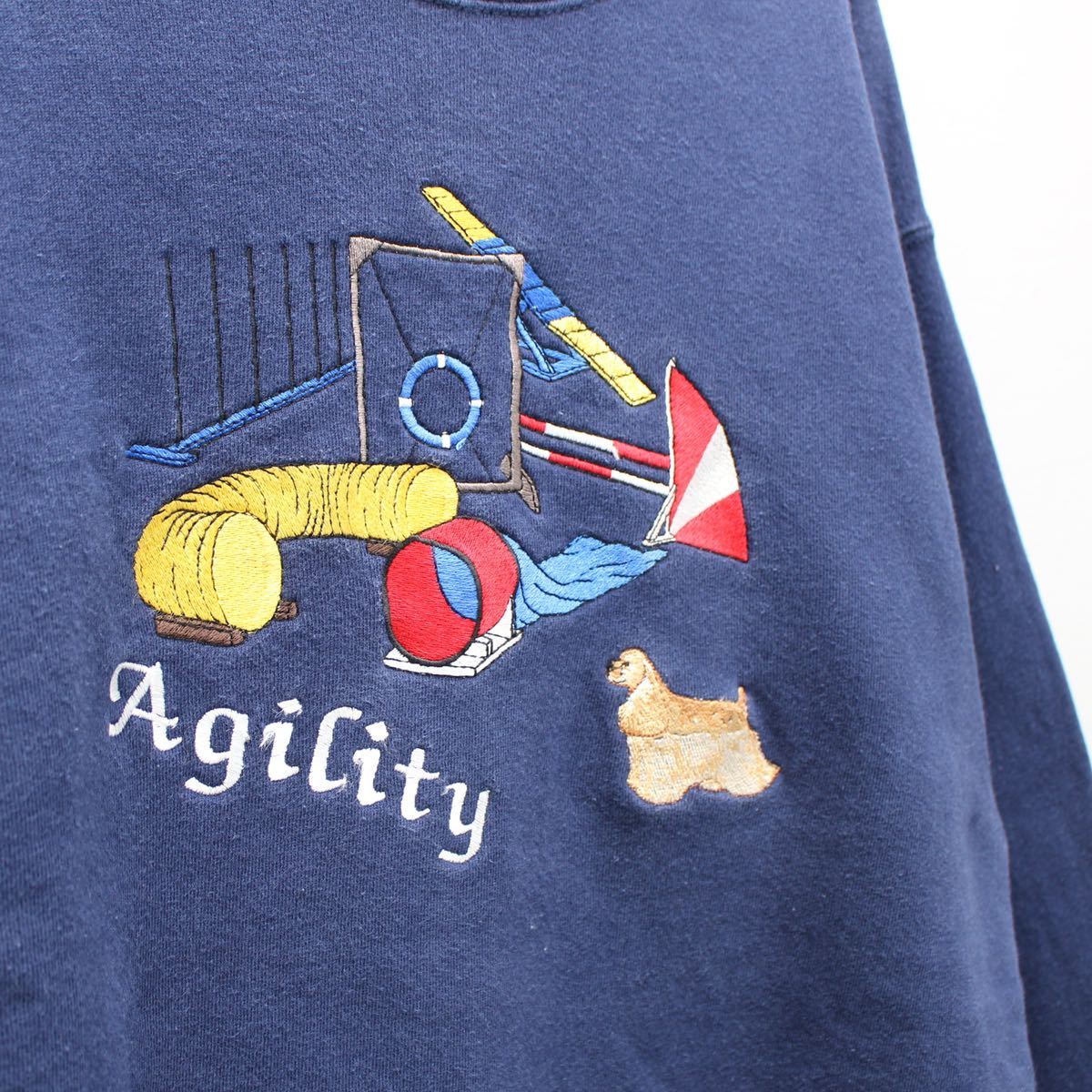 USA VINTAGE FRUIT OF THE LOOM EMBROIDERY DESIGN SWEAT SHIRT/アメリカ古着刺繍デザインスウェットシャツ