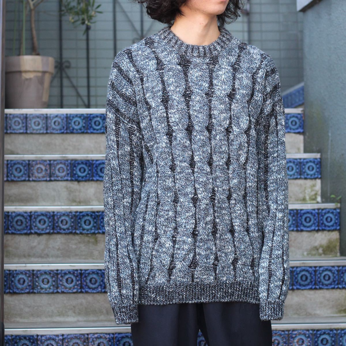 EU VINTAGE NEW FAST CABLE DESIGN KNIT/ヨーロッパ古着ケーブル