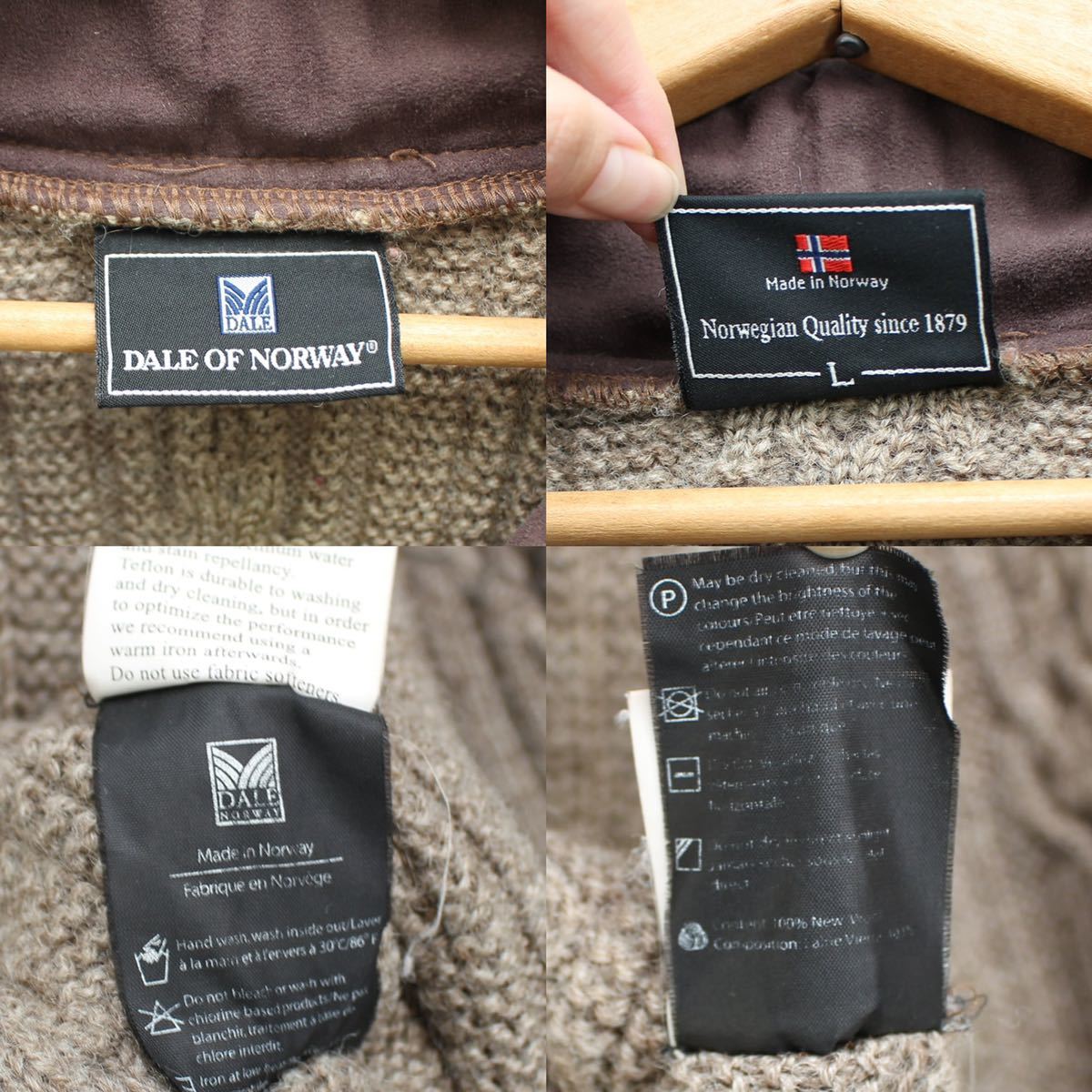 EU VINTAGE DALE OF NORWAY HALF ZIP CABLE DESIGN KNIT MADE IN