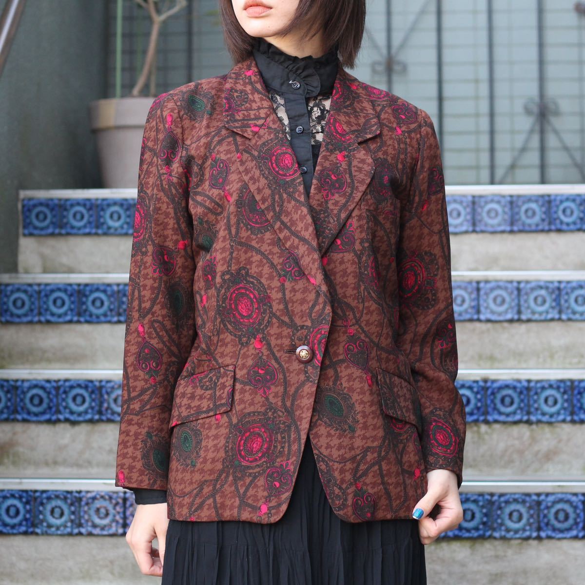 RETRO VINTAGE NEW CARAT RETRO DESIGN WOOL TAILORED JACKET/レトロ