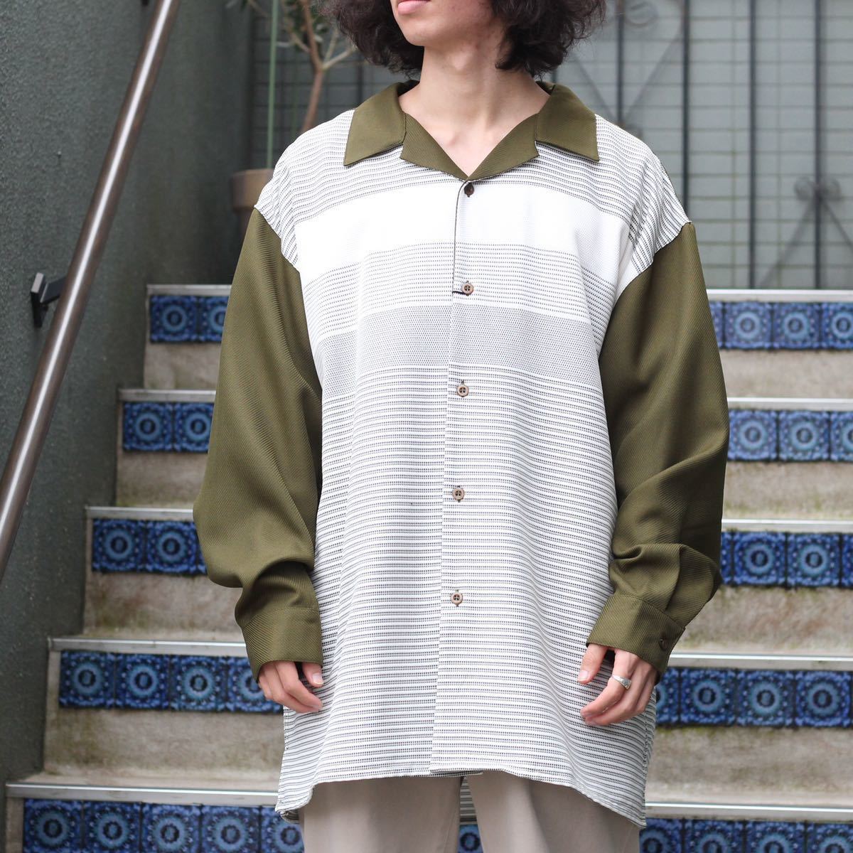 USA VINTAGE MONTIQUE 2 TONE DESIGN EXTRA OVER SHIRT/アメリカ古着2