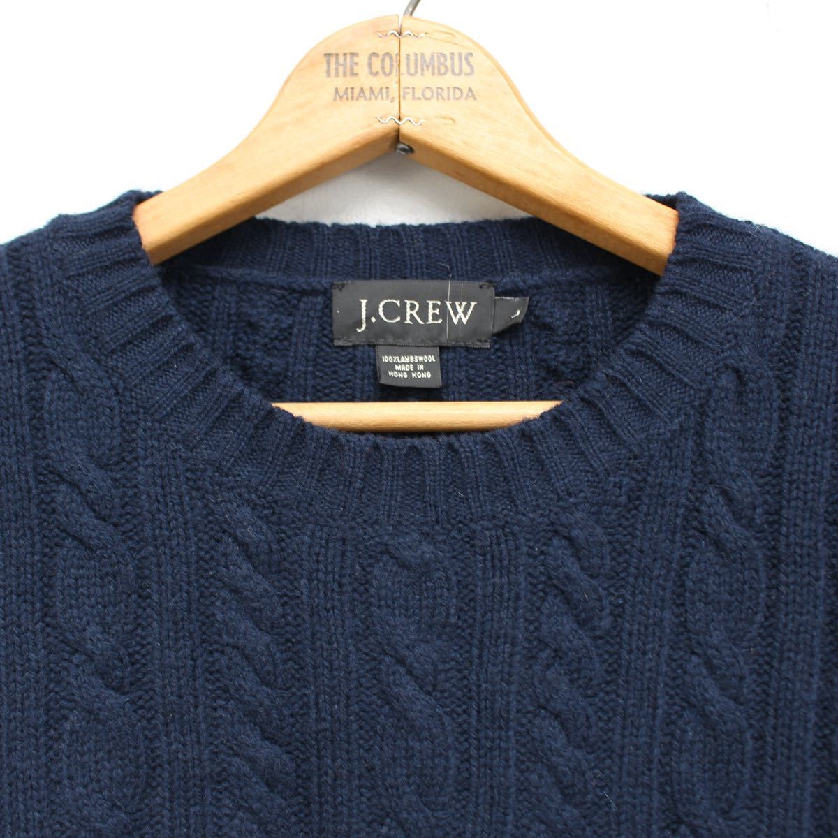 USA VINTAGE J CREW CABLE DESIGN OVER KNIT MADE IN HONGKONG