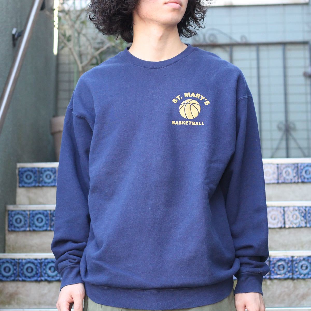USA VINTAGE COLLAGE DESIGN OVER SWEAT SHIRT/アメリカ古着カレッジデザインオーバースウェット