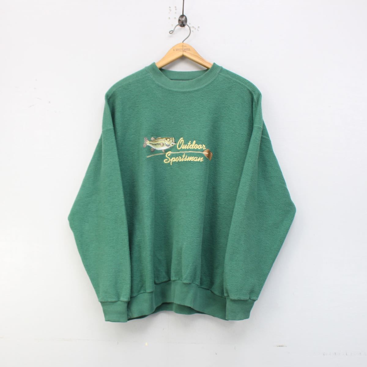 USA VINTAGE CABLE SPORTSWEAR FISHING EMBROIDERY DESIGN SWEAT/アメリカ古着釣り刺繍スウェット